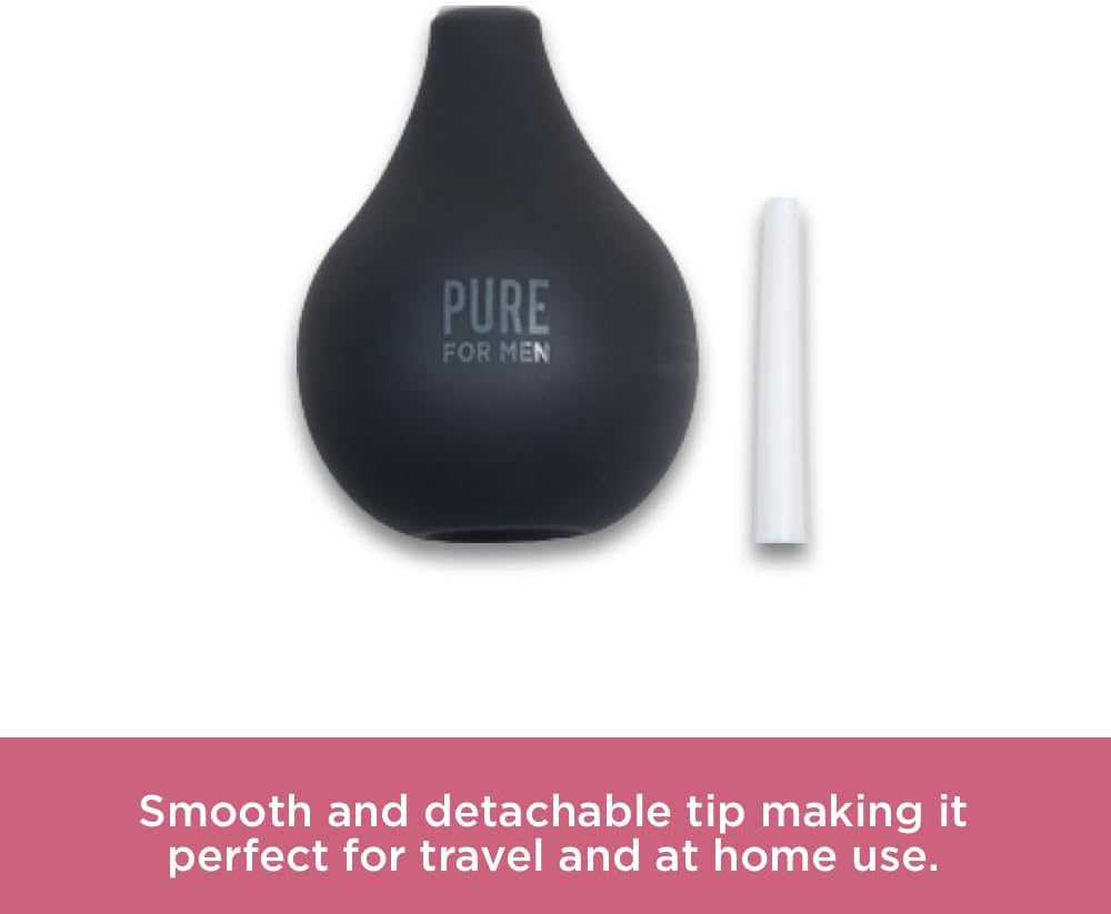 Pure for Men Bum Bulb Anal Douche Kit - Detachable Tip, Reusable Enema - 3 oz Capacity - Easy to Use & Durable - Espot.com.au