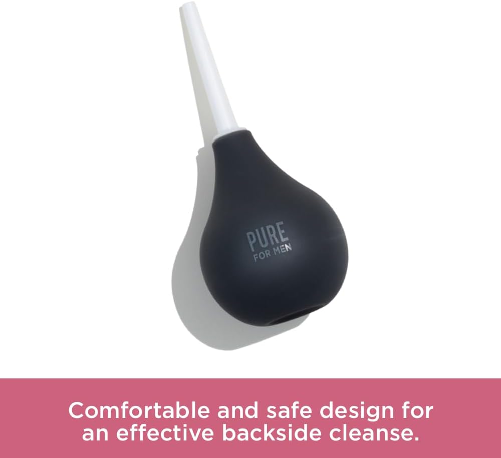 Pure for Men Bum Bulb Anal Douche Kit - Detachable Tip, Reusable Enema - 3 oz Capacity - Easy to Use & Durable - Espot.com.au