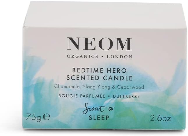 NEOM Bedtime Hero Travel Size Scented Candle - Ylang Ylang & Chamomile Aromatherapy - Scent for Sleep - Espot.com.au