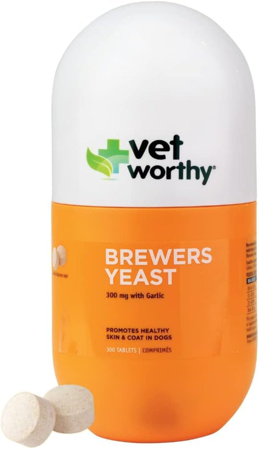 garlic-flavored-brewers-chewables-for-dogs---300-tablets---support-healthy-skin-coat-with-zinc-iron-vitamin-b-complex---daily-dog-supplement-1