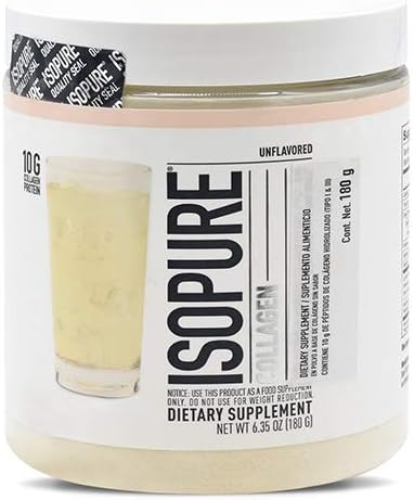 Isopure Collagen Protein Powder with Vitamin C - Type 1, 2 & 3, Keto Friendly - Supports Immune Health, Recovery, Joints, Skin & Nails - Unflavored, Gluten-Free - 15 Servings - Espot.com.au
