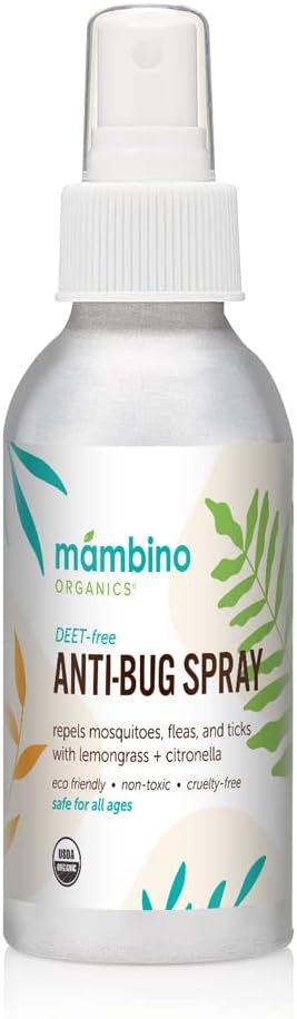 DEET-Free Organic Bug Spray Travel Size with Essential Oils for Babies, Kids, Adults - Bug Repellent for Camping - Mambino Organics 2.7 Oz - Espot.com.au