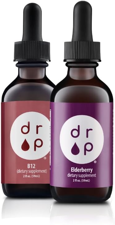 Elderberry and Vitamin B12 Liquid Drops Bundle - Immune Support and Energy Boost Drops - Espot.com.au