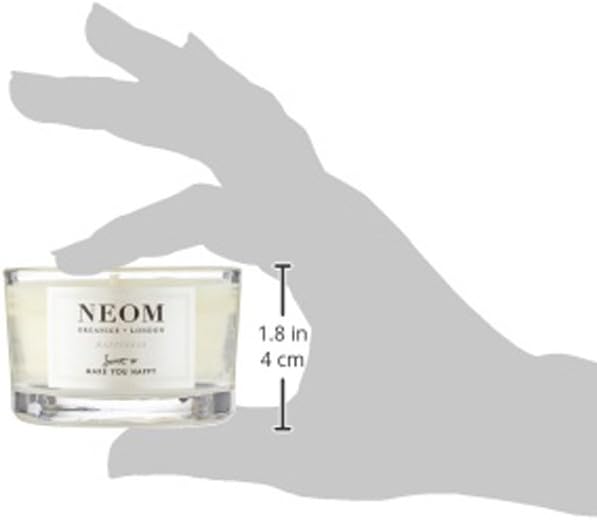 NEOM Happiness Travel Candle 125g with Neroli, Mimosa, and Lemon Essential Oils - Espot.com.au