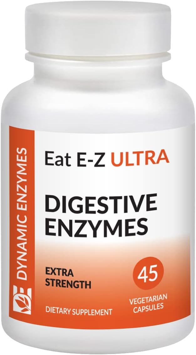 45 Count Dynamic Enzymes Eat E-Z Ultra Digestive Enzymes - Gut Health, Anti-Bloating, Immune Support