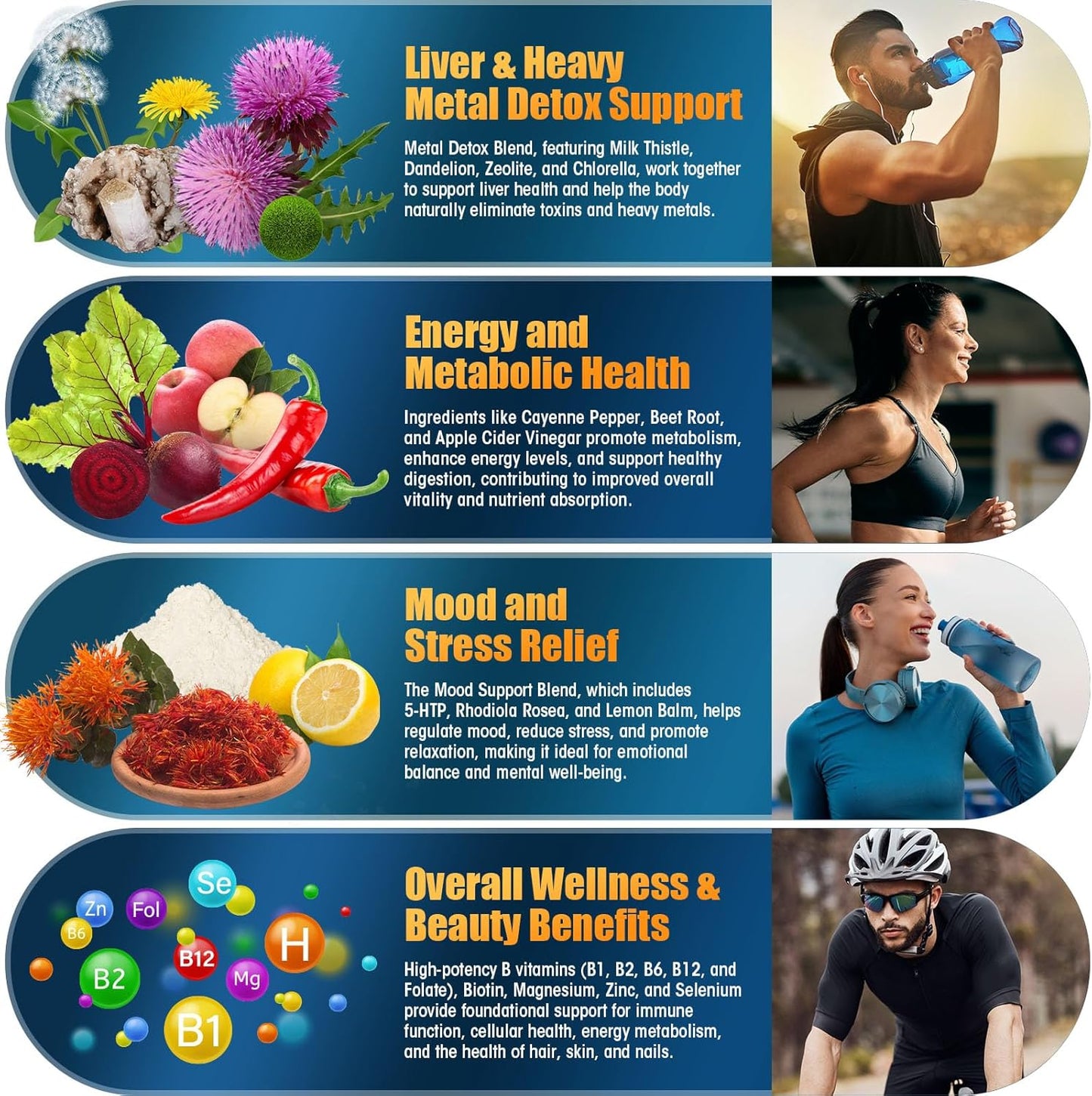 45-in-1 Liver Detox Capsules with Zeolite, Milk Thistle & More - Natural Energy & Immune Support - 60 Capsules