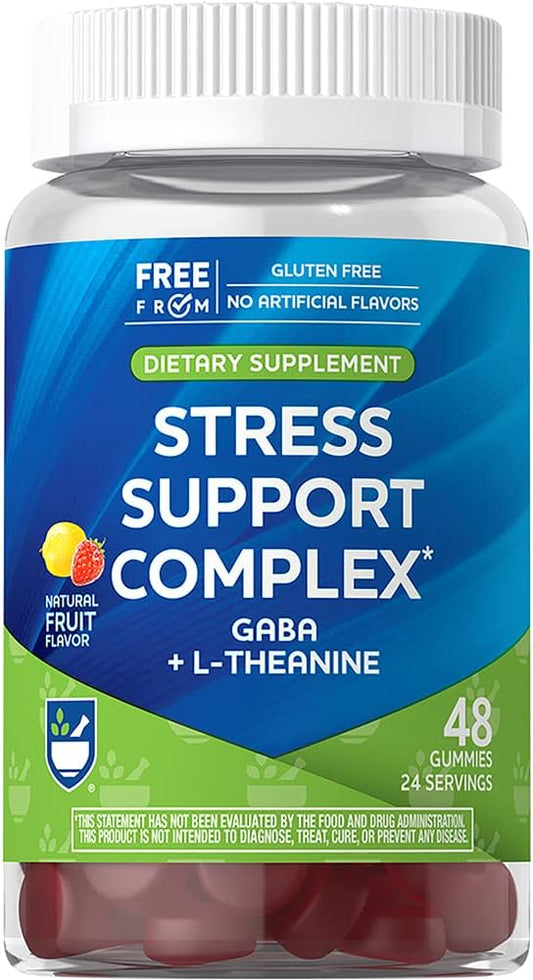 48 Count Rite Aid Stress Support Gummies with GABA, L-Theanine, and Lemon Balm Extract