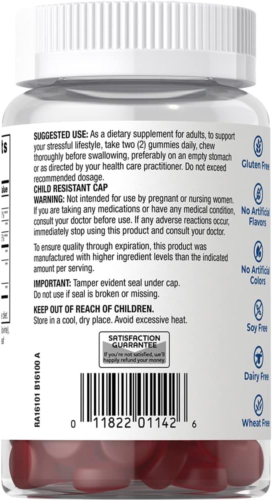 48 Count Rite Aid Stress Support Gummies with GABA, L-Theanine, and Lemon Balm Extract