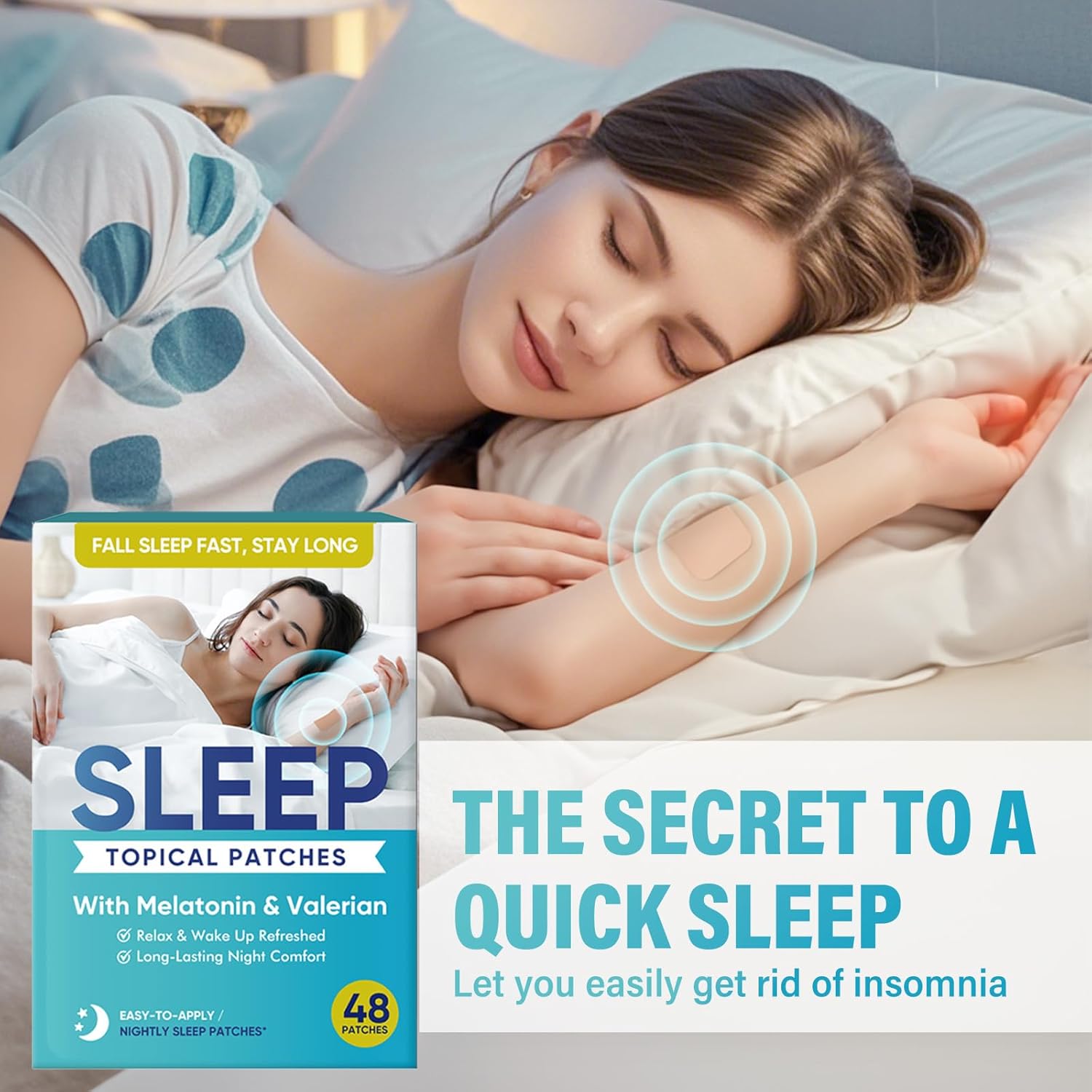 48 Le Touch Sleep Patches: Natural Plant Extracts for Adults, Fast Sleep Aid with No Morning Grogginess