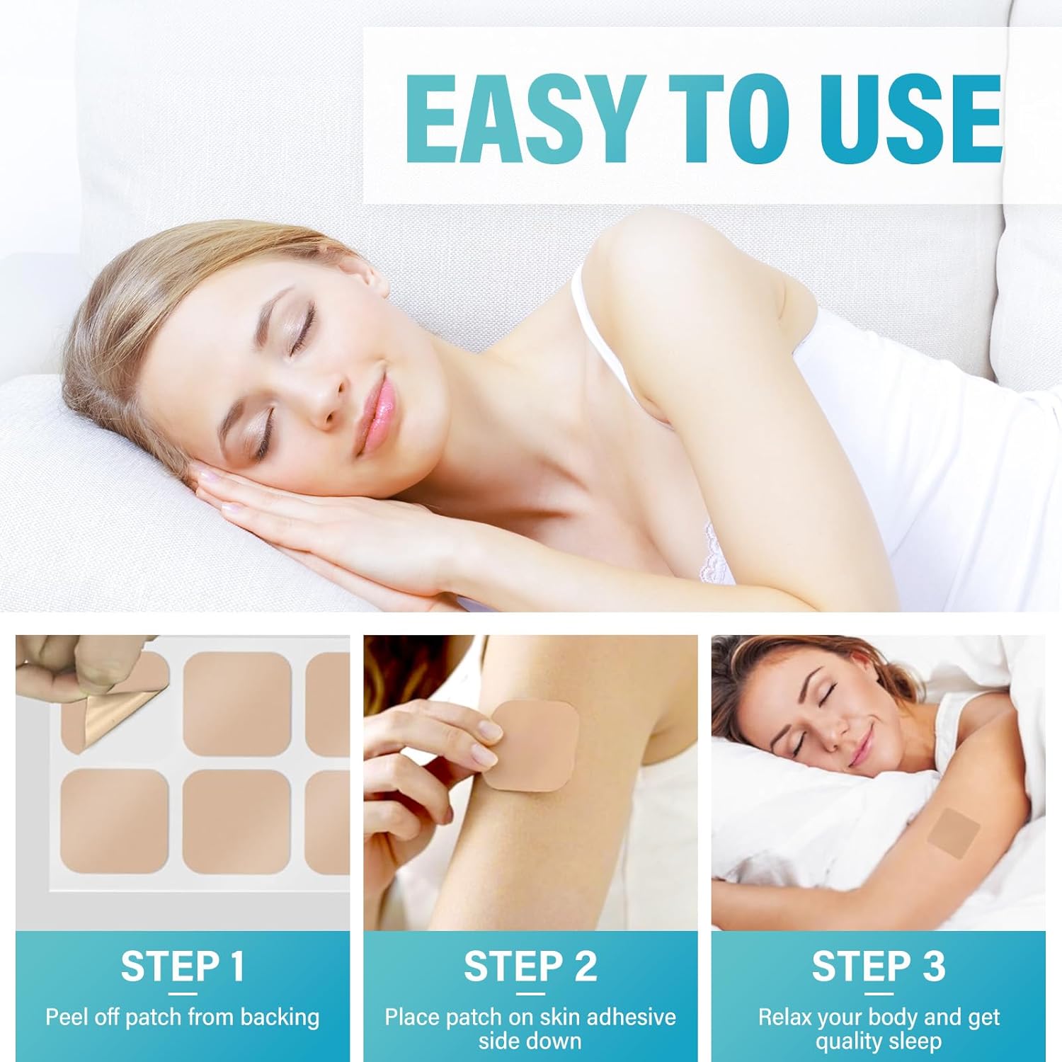 48 Le Touch Sleep Patches: Natural Plant Extracts for Adults, Fast Sleep Aid with No Morning Grogginess