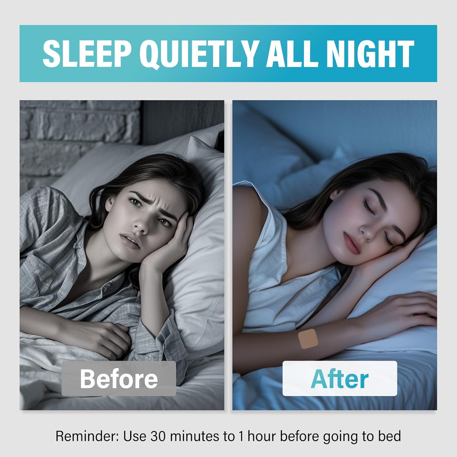 48 Le Touch Sleep Patches: Natural Plant Extracts for Adults, Fast Sleep Aid with No Morning Grogginess