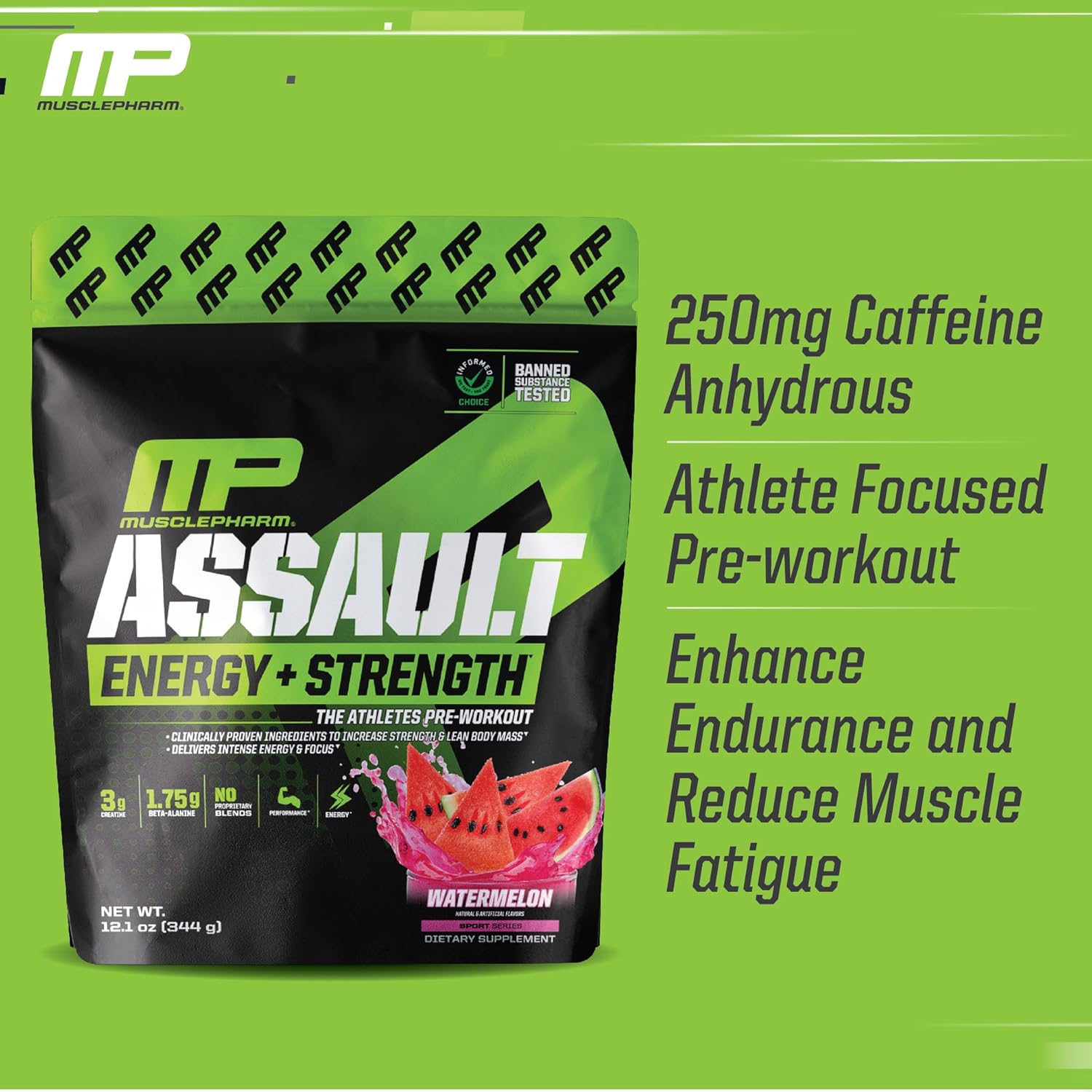 4lb Chocolate Protein and Watermelon Preworkout Bundle by Muscle Pharm Combat and Assault