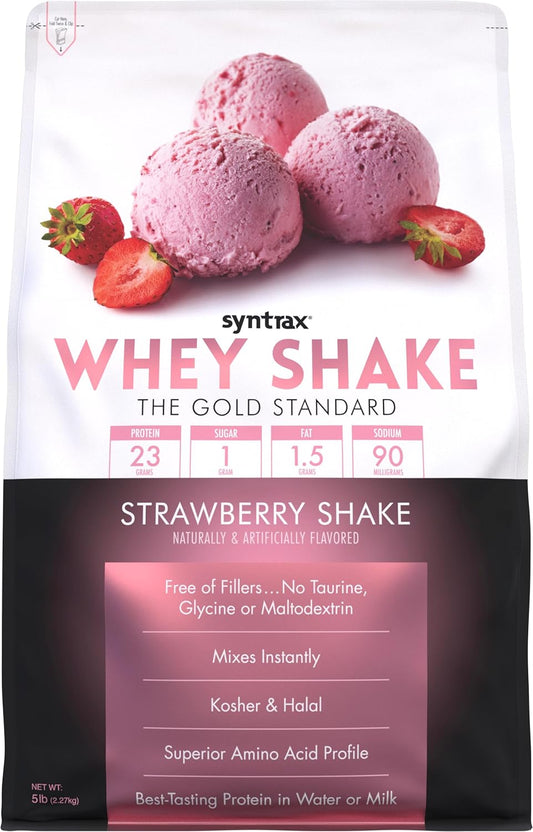5 lb Syntrax Nutrition Cold-Filtered Strawberry Whey Protein Powder