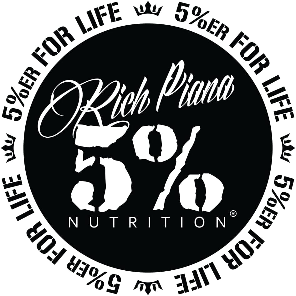 5% Nutrition Rich Piana ERFORLIFE Black 4-inch Circle Decal with White Trim