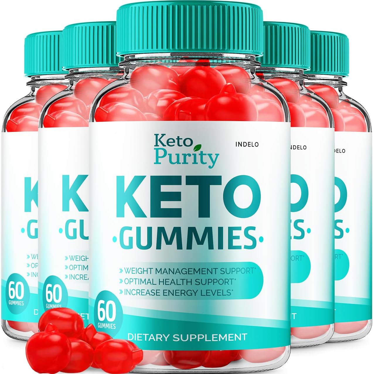 5 Pack Keto Purity ACV Gummies for Weight Management - Apple Cider Vinegar Supplement with Vitamin B12 - KetoPurity Gummies with Advanced Loss Formula