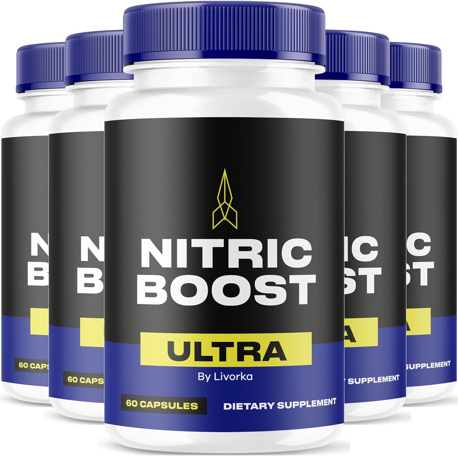 5 Pack Nitric Boost Ultra Capsules - Advanced Formula for 5 Months Supply with 300 Capsules