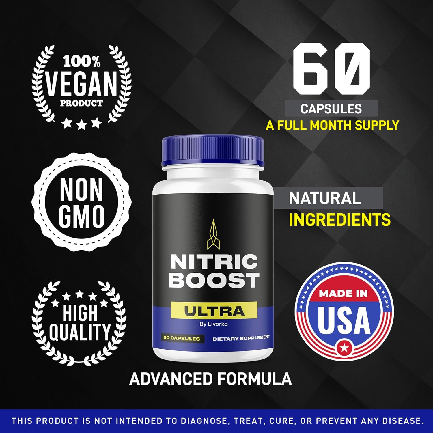5 Pack Nitric Boost Ultra Capsules - Advanced Formula for 5 Months Supply with 300 Capsules