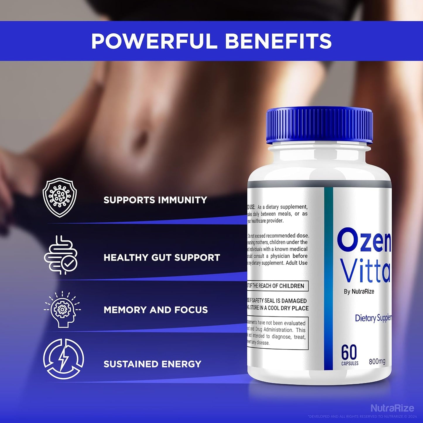 5 Pack NutraRize Ozen Vitta Capsules - Official OzenVitta Formula for Effective  Slimming Formula  - All-Natural Keto Pills for Fit and Active Lifestyle - Health Supplement Capsula Reviews (300 Capsules)