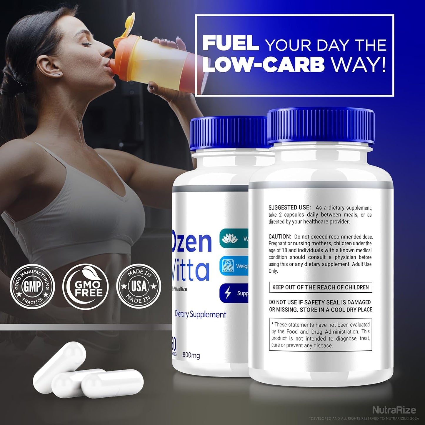 5 Pack NutraRize Ozen Vitta Capsules - Official OzenVitta Formula for Effective  Slimming Formula  - All-Natural Keto Pills for Fit and Active Lifestyle - Health Supplement Capsula Reviews (300 Capsules)