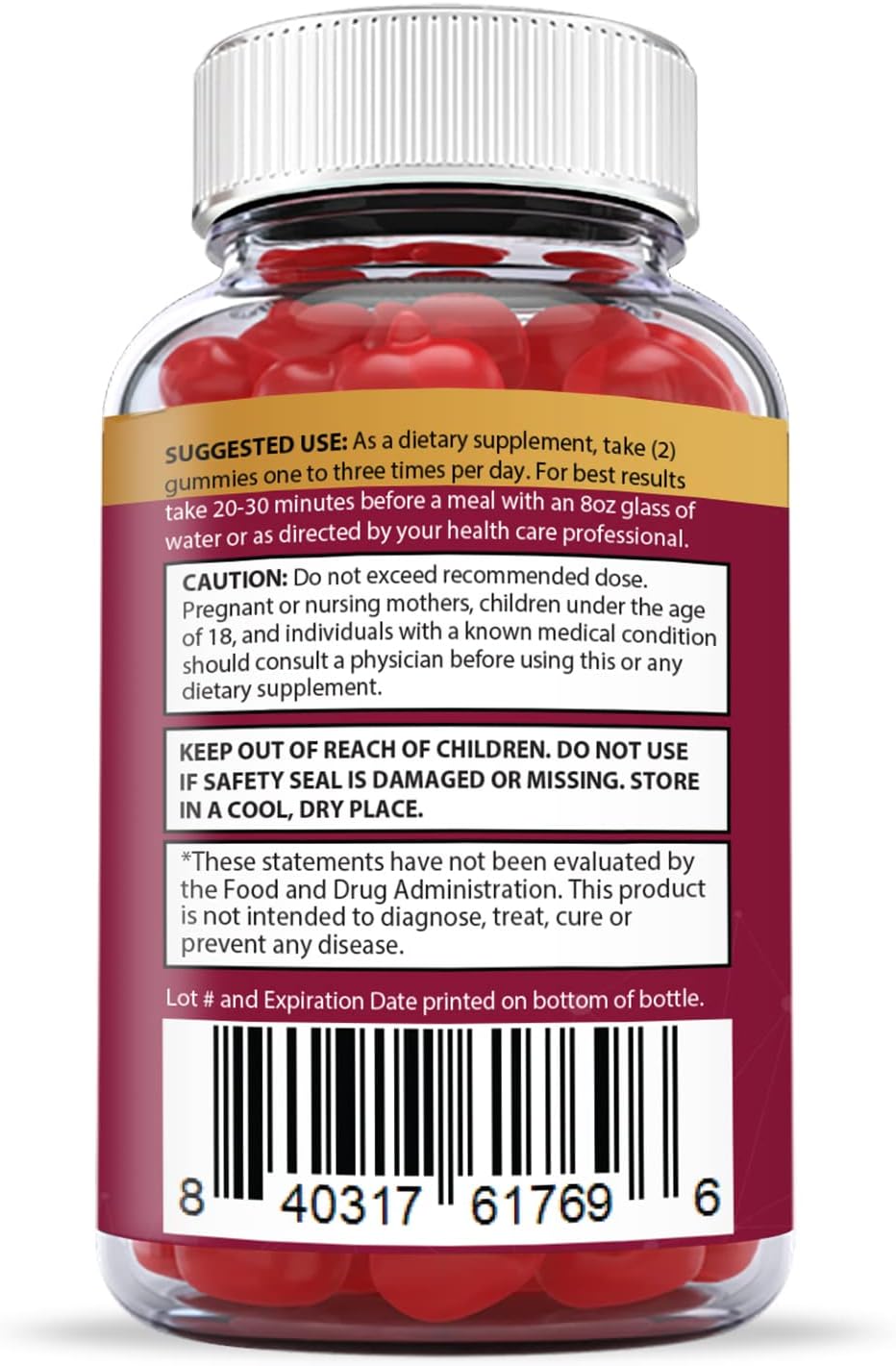 5-Pack of Justified Laboratories Keto ACV Gummies - Advanced 1000MG Formula with Pomegranate, Beet Juice Powder, B12 - Vegan and Non-GMO - 300 Gummies