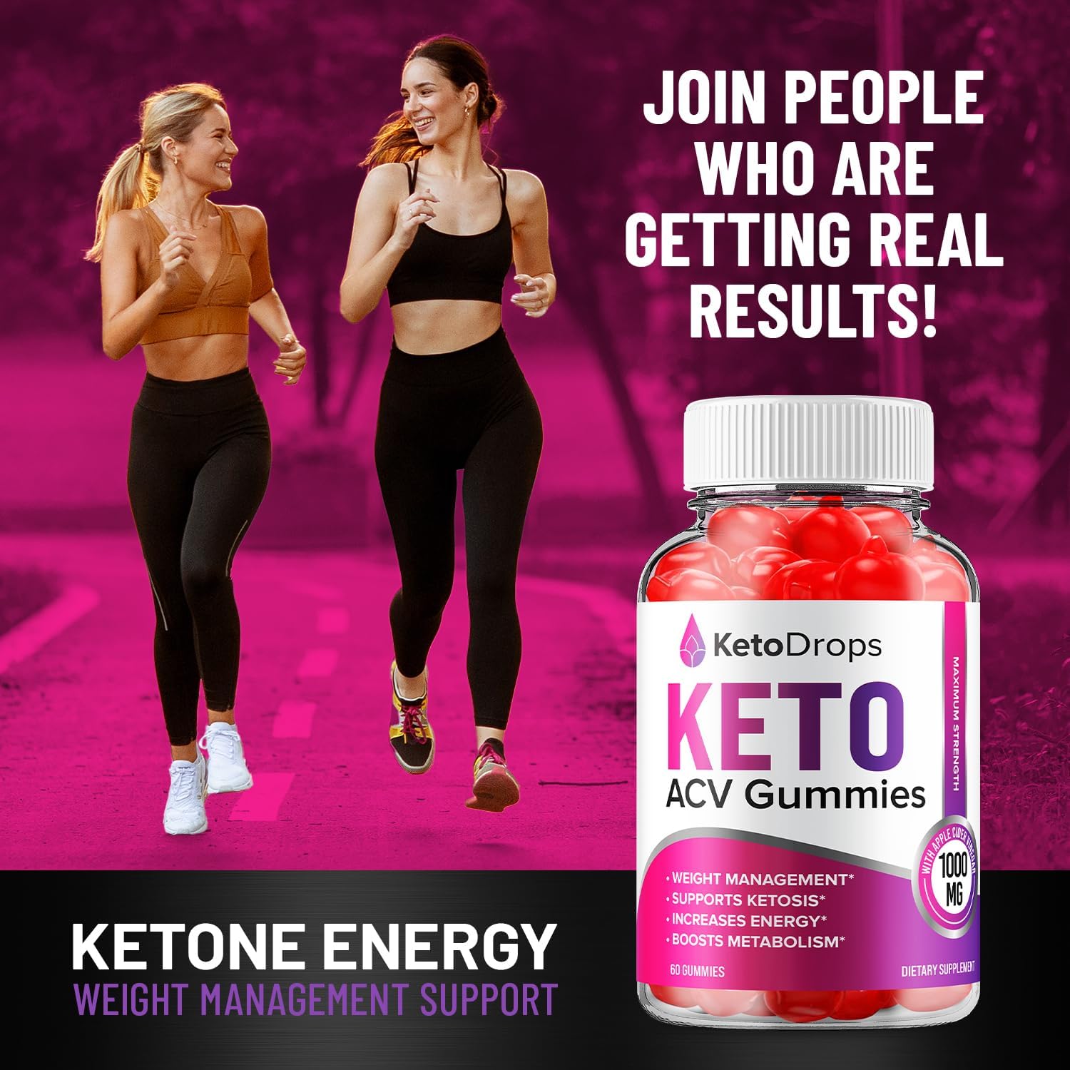 5 Pack of Keto Drops ACV Gummies for Weight Management - Advanced Formula with Apple Cider Vinegar - Dietary Supplement for Men and Women (300 Gummies)