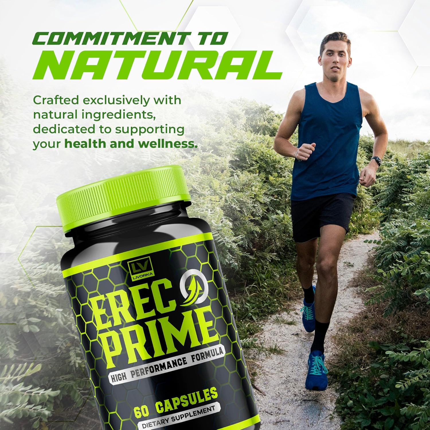 5 Pack of LIVORKA ErecPrime Capsules - Advanced Support Formula with 300 Pills