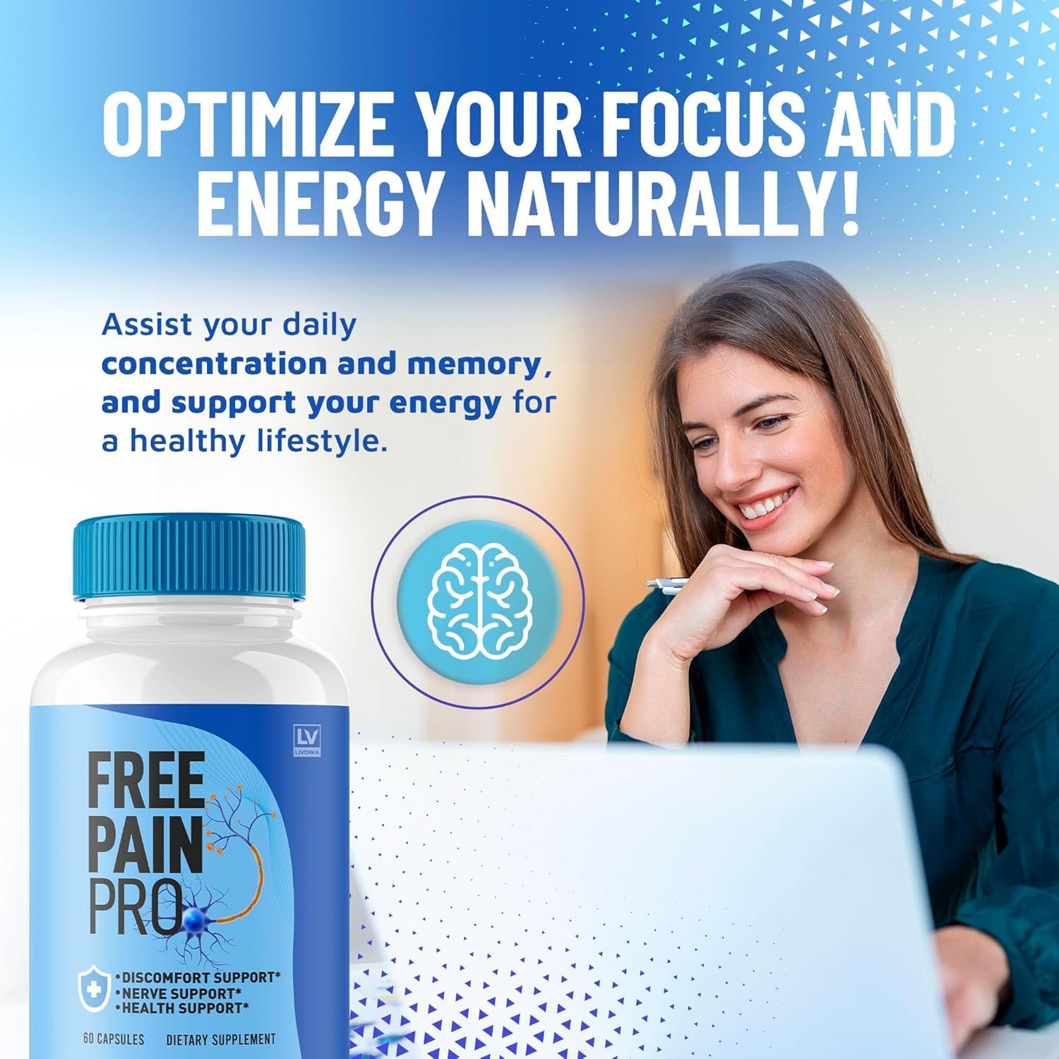 5 Pack of LIVORKA Free Pain Pro Capsules - Advanced Formula for Overall Wellness - 300 All Natural Pills