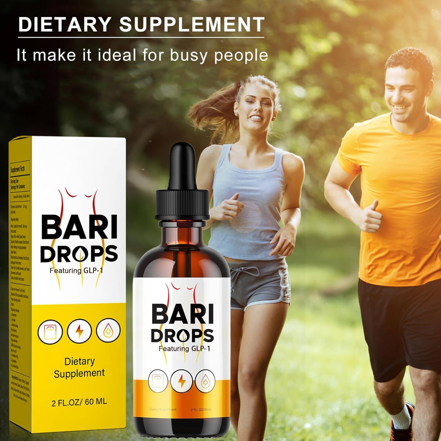 5 Pack of Loroc'e Bari GLP-1 Liquid Supplement Drops - Natural Mounjaro Formula