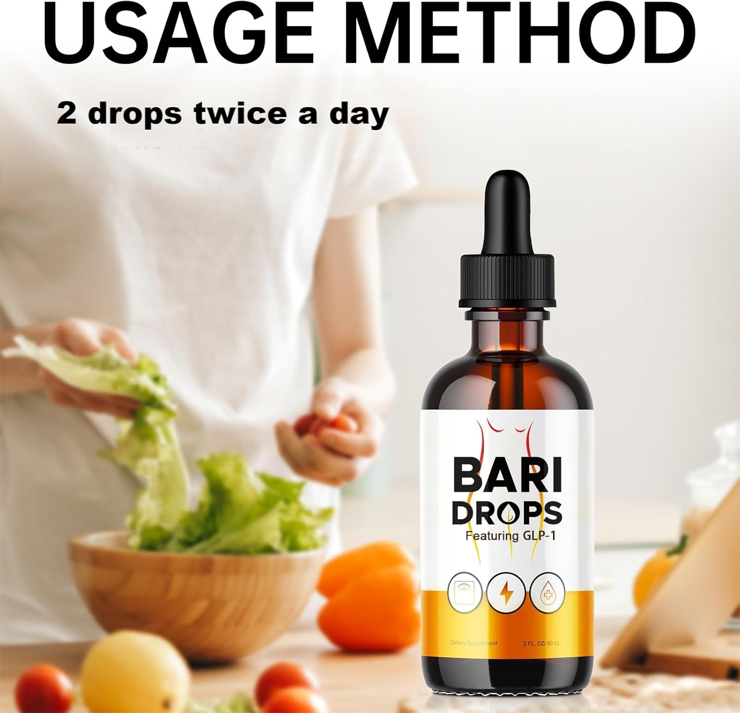 5 Pack of Loroc'e Bari GLP-1 Liquid Supplement Drops - Natural Mounjaro Formula