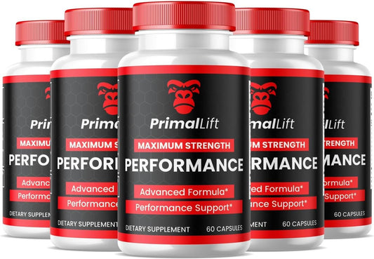 5 Pack of Official Formula Primal Lift Capsules for Men - All Natural Support with 300 Capsules