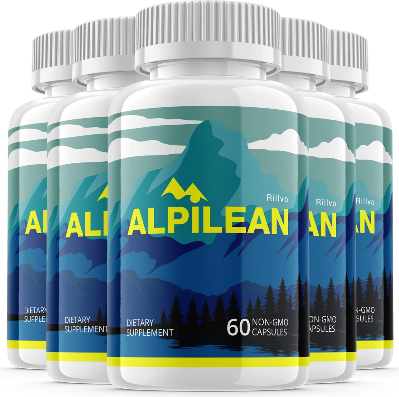 5 Pack of Rillvo Alpilean Pills - Advanced Formula Supplement for Men and Women (300 Capsules)