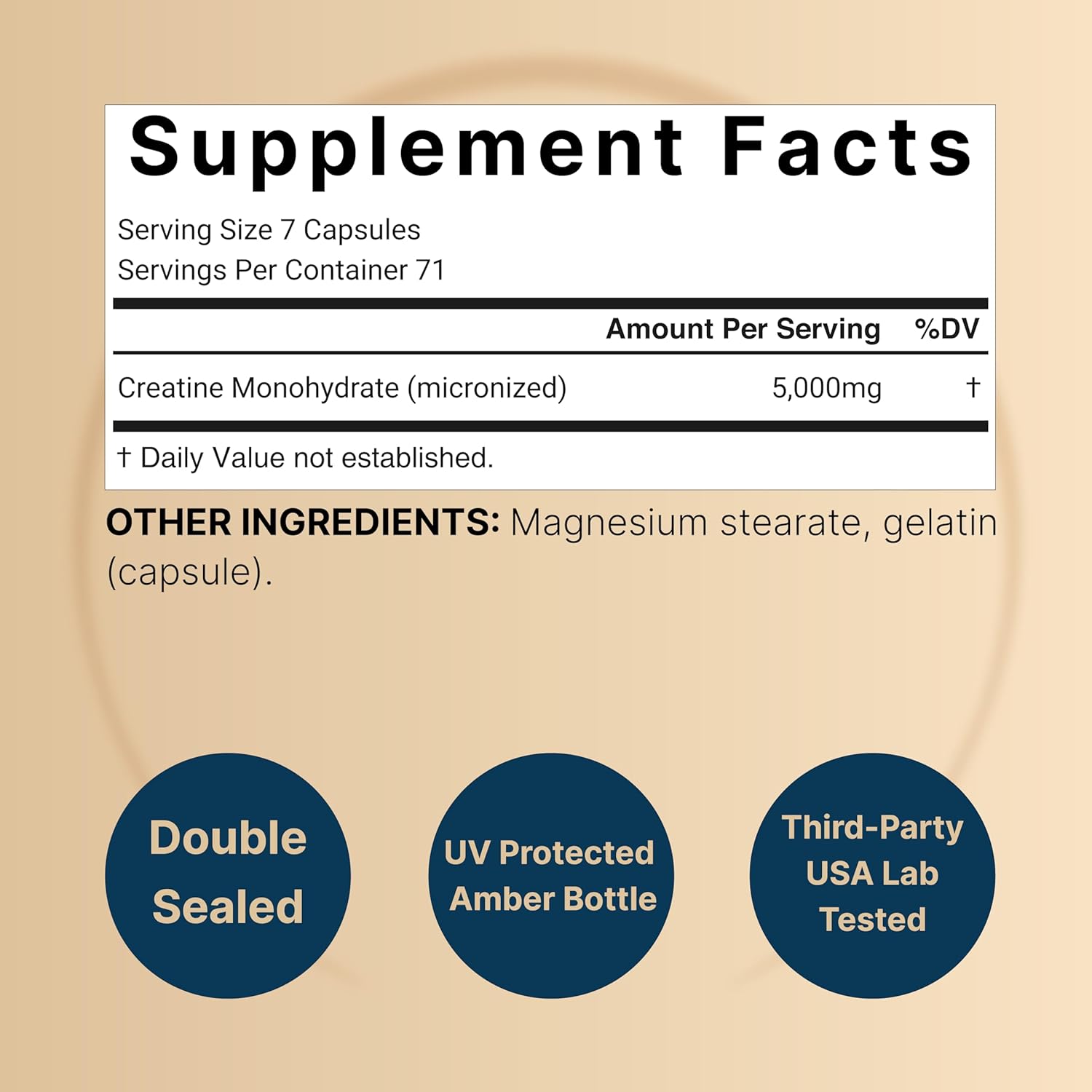 500 Capsules of NatureBell Micronized Creatine Monohydrate, 5,000mg Per Serving - Unflavored Pills for Pre Workout & Muscle Support - Easy Absorption, Swallowing - 71 Servings