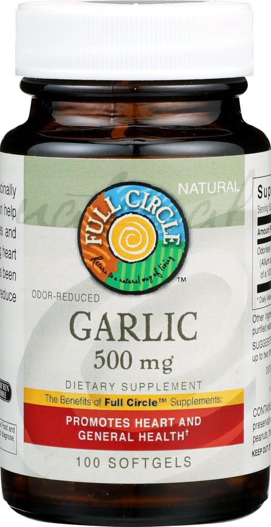 500 Mg Odor-Reduced Garlic Softgels, 100 Count by Full Circle