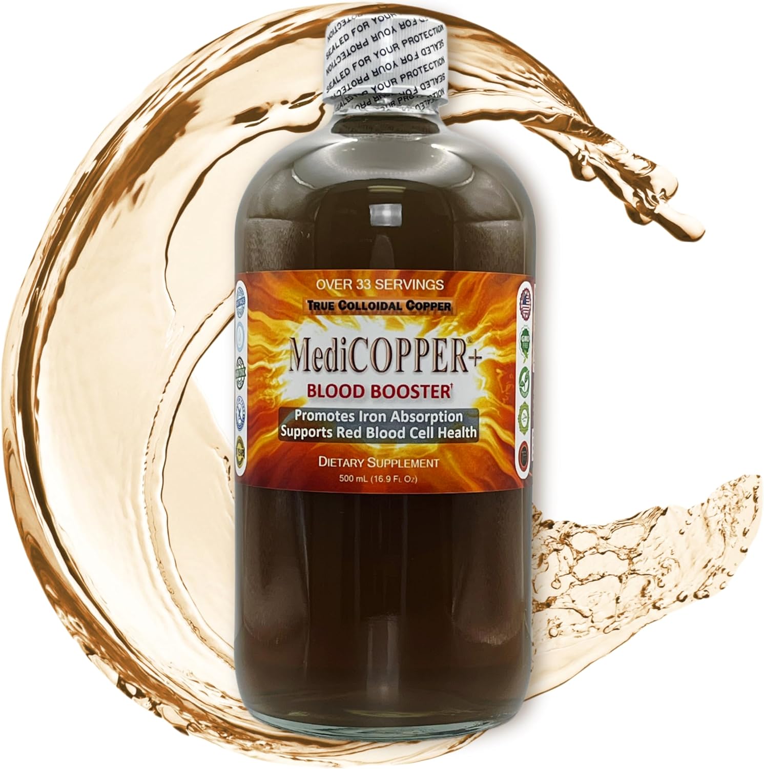 500 mL Nutraneering MediCOPPER® Plus Blood Booster True Colloidal Copper CuNP Nutritional Supplement