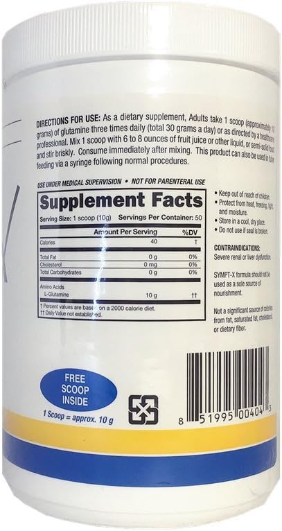500g Sympt-X L-Glutamine Powder Supplement (Expires 06/2026)