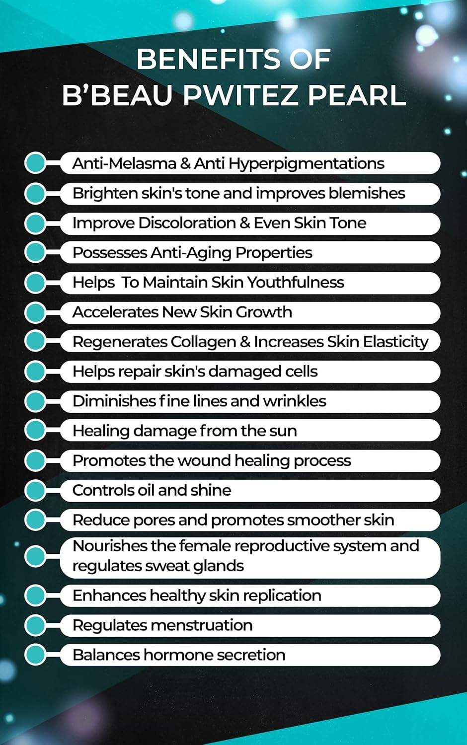 500mg B'Beau Pwitez Pearl Capsules for Anti-Aging, Hyperpigmentation Treatment & Antioxidant Support