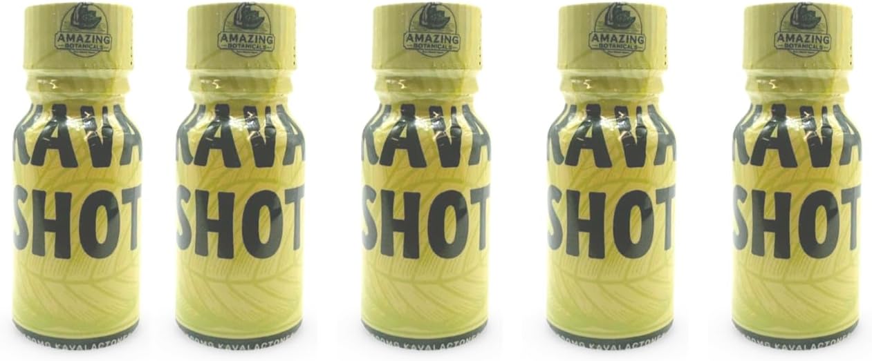 500mg Kavalactones KAVA Shot - Original Flavor - Dietary Supplement - 5 Count - 10ml Bottle