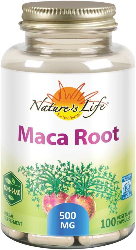 500mg Maca Root Capsules for Energy, Vitality & Stamina Support - Non-GMO Vegan Supplement with No Fillers - 100 Veg Caps