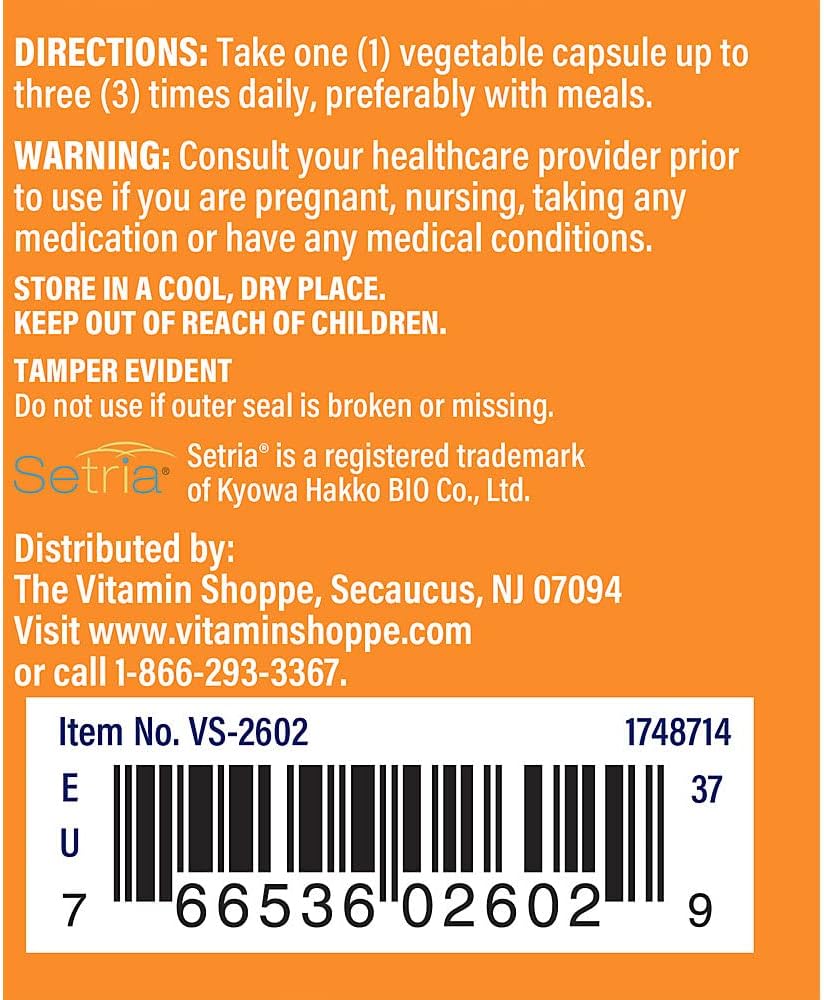 500MG Reduced Glutathione Capsules - Antioxidant Supplement for Immune & Cellular Health - 60 Count