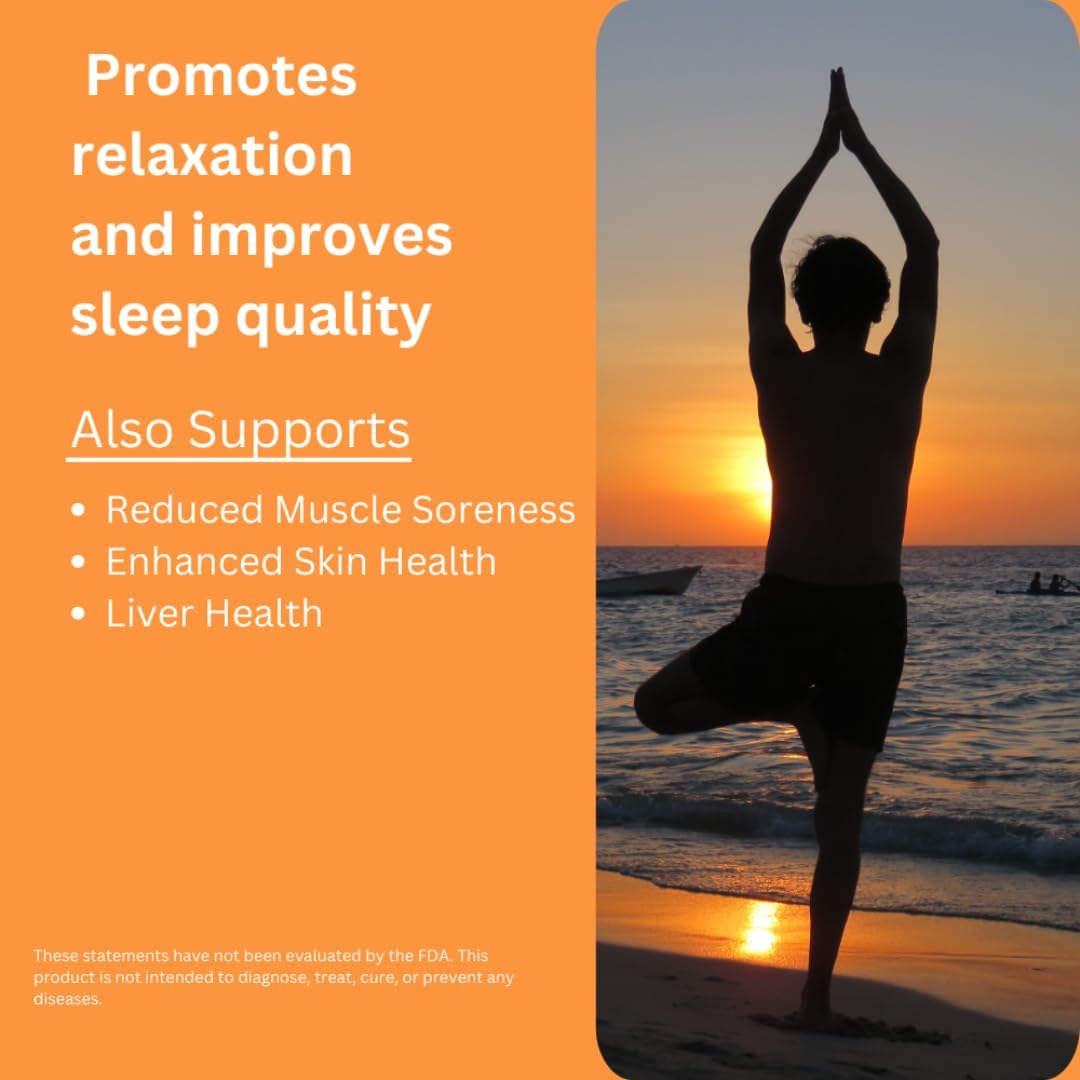 500mg Ultra Pure Glycine Capsules for Sleep, Collagen & Liver Detox - Vegan, Gluten-Free, Non-GMO - 60 Capsules