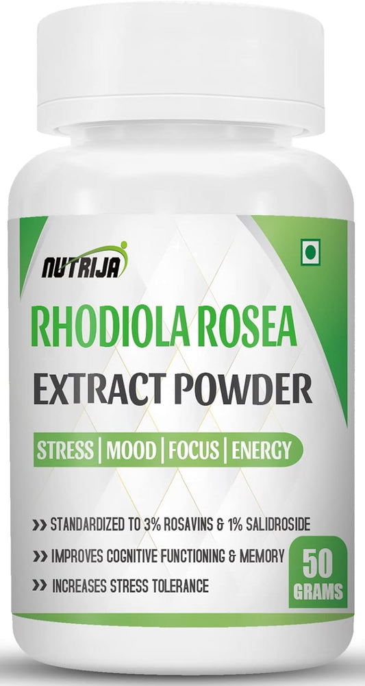 50g NutriJa Rhodiola Rosea Root Extract Powder - Pure & Potent Adaptogen Supplement