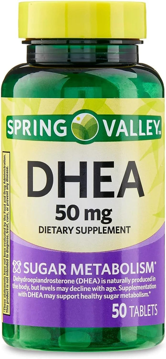 50mg DHEA Tablets - Easy-to-Take Supplement with 50mg per Serving, 50 Count