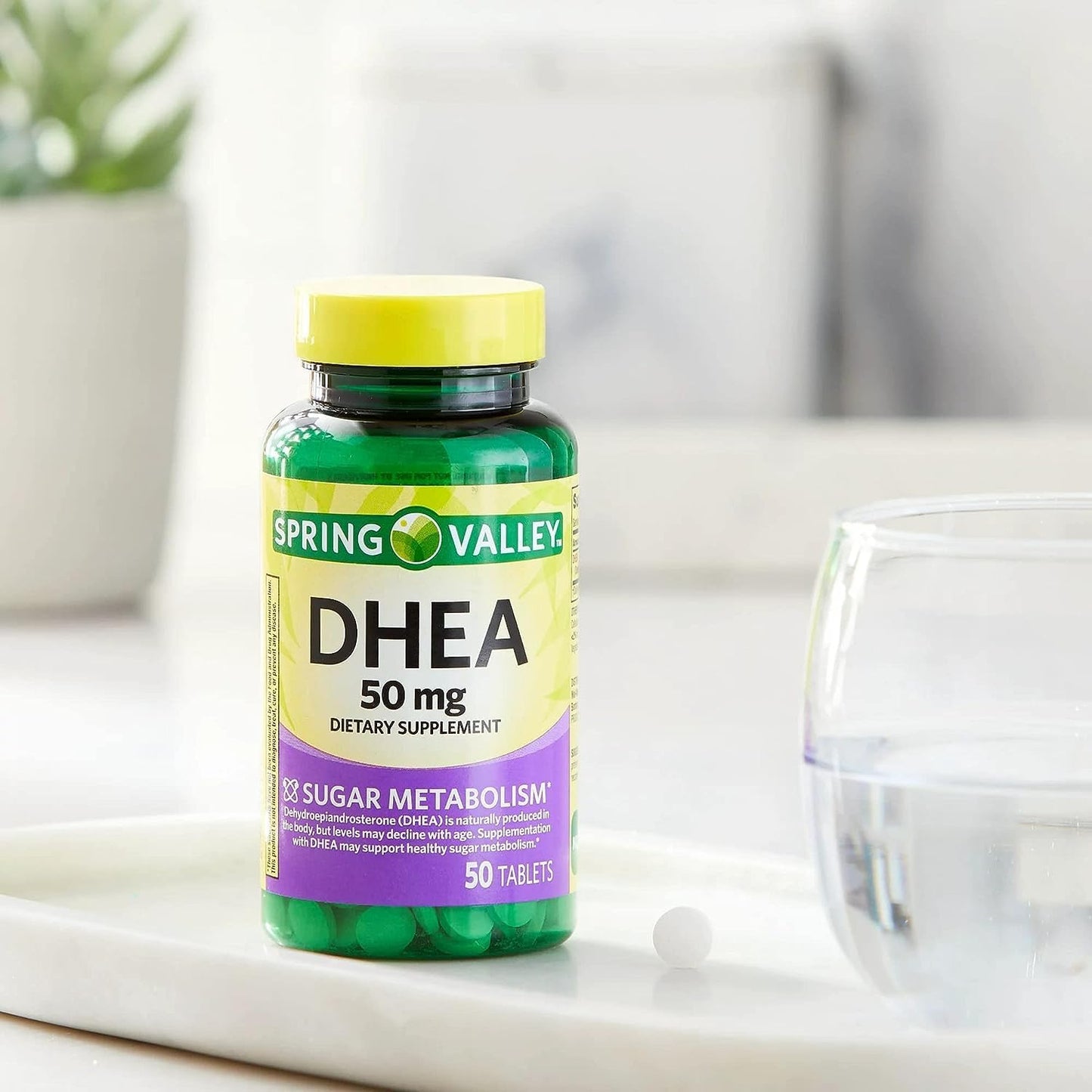 50mg DHEA Tablets - Easy-to-Take Supplement with 50mg per Serving, 50 Count