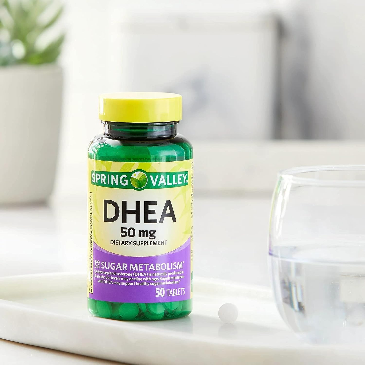 50mg DHEA Tablets - Easy-to-Take Supplement with 50mg per Serving, 50 Count