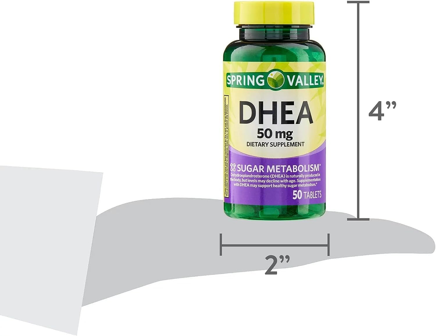 50mg DHEA Tablets - Easy-to-Take Supplement with 50mg per Serving, 50 Count