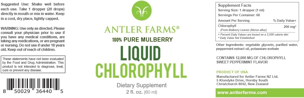 antler-farms-liquid-chlorophyll-drops---12000-mg-concentrated-extract-2-oz-bottle-immune-support-energy-booster-detox---fresh-mint-flavor-60-servings-5