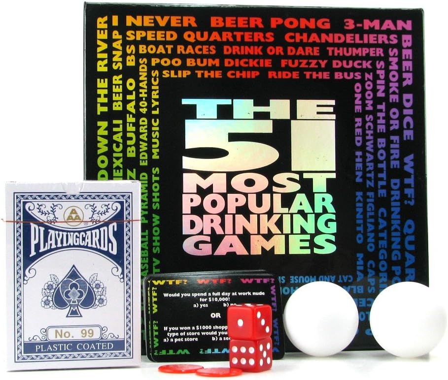 51 Drinking Games Set - Ultimate Party Accessory for Adults - Fun Game Collection by Treat Gifts