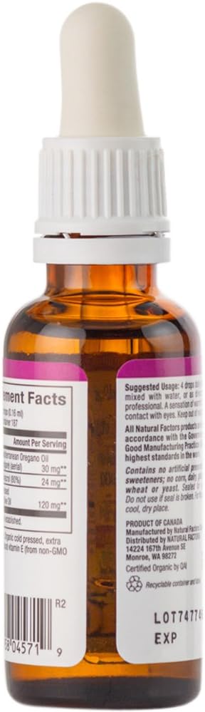 Certified Organic Oil of Oregano for Healthy Immunity and Cholesterol - 187 Servings, 1 oz - Espot.com.au