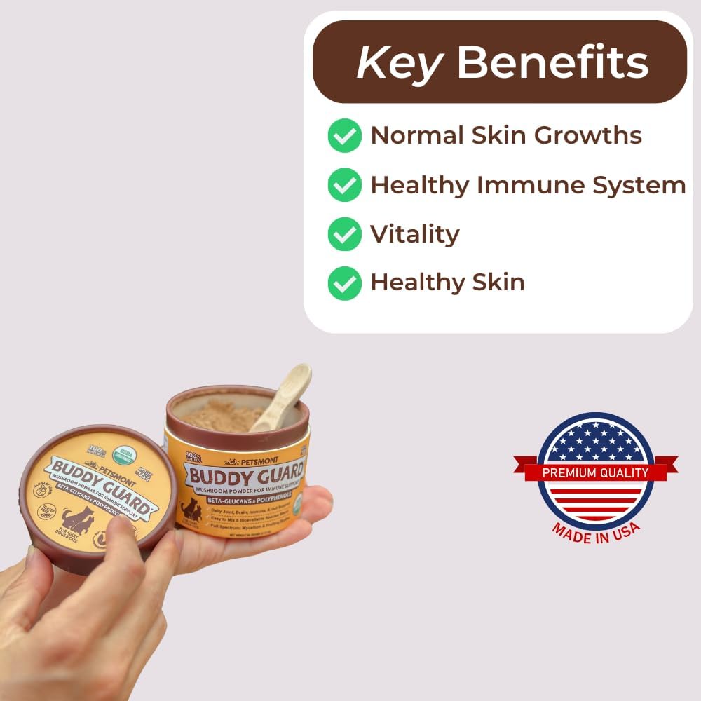 petsmont-buddy-guard-organic-8-mushroom-powder-blend-for-dogs-cats---natural-probiotic-immune-support-with-chaga-reishi-lions-mane-turkey-tail---patent-pending-formula-2