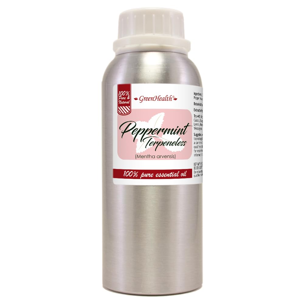 8 fl oz Peppermint Essential Oil (Terpeneless) - 100% Pure and Natural - Aromatherapy Grade Oil by Greenhealth - Espot.com.au